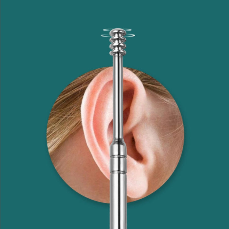 5 Sets 6 In 1 Stainless Steel Spring Spiral Portable Ear Pick, Specification: Black