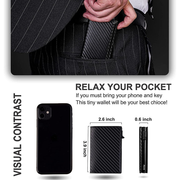 Anti-Theft Positioning Wallet Men Card Holder Mini Wallets For Airtag(Cowhide Carbon Fiber)