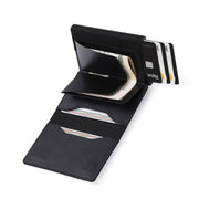 Anti-Theft Positioning Wallet Men Card Holder Mini Wallets For Airtag(Cowhide Carbon Fiber)