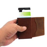 Anti-Theft Positioning Wallet Men Card Holder Mini Wallets For Airtag(Cowhide Carbon Fiber)
