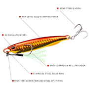 3 PCS PROBEROS LF103 Simulation Metal Sea Fishing Bait, Specification: 10g(H With Hook)