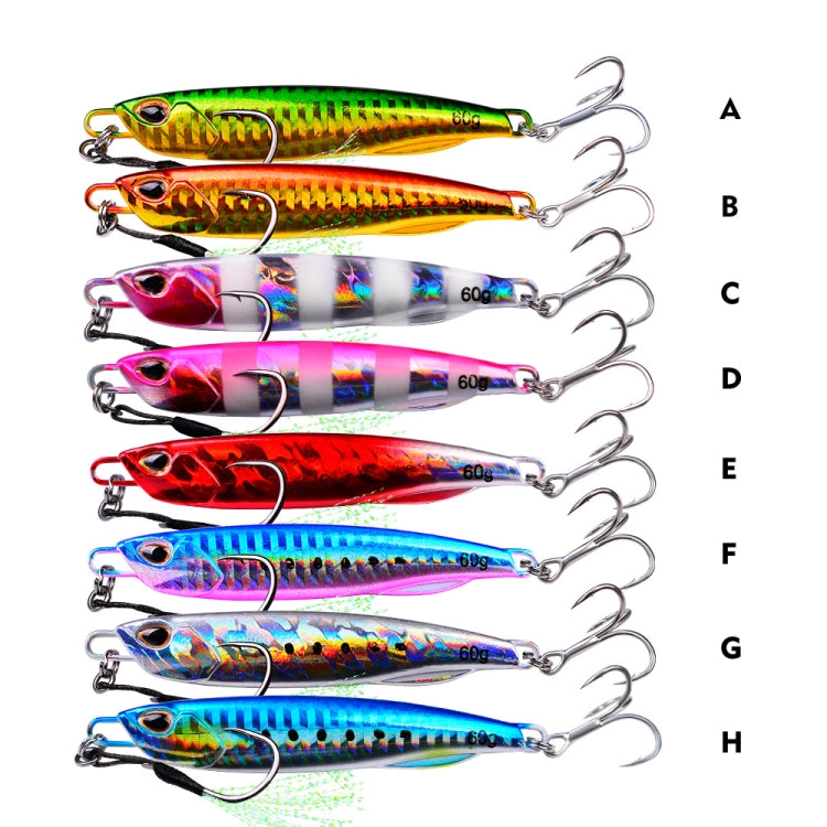 3 PCS PROBEROS LF103 Simulation Metal Sea Fishing Bait, Specification: 60g(H With Hook)