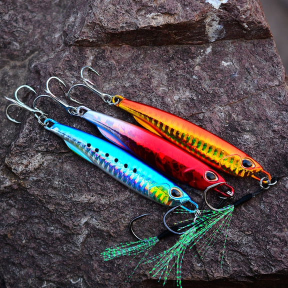 3 PCS PROBEROS LF103 Simulation Metal Sea Fishing Bait, Specification: 60g(H With Hook)