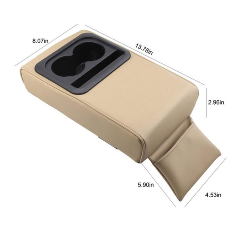 Car Armrest Box Increased Support With Rear Seat Water Cup Holder(Brown) - Seat Accessories by PMC TechLife | Online Shopping South Africa | PMC TechLife | Buy Now Pay Later Mobicred