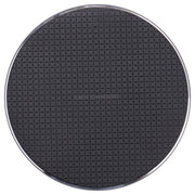 Q25 15W Plaid Pattern Desktop Metal Round Wireless Charger(Black)