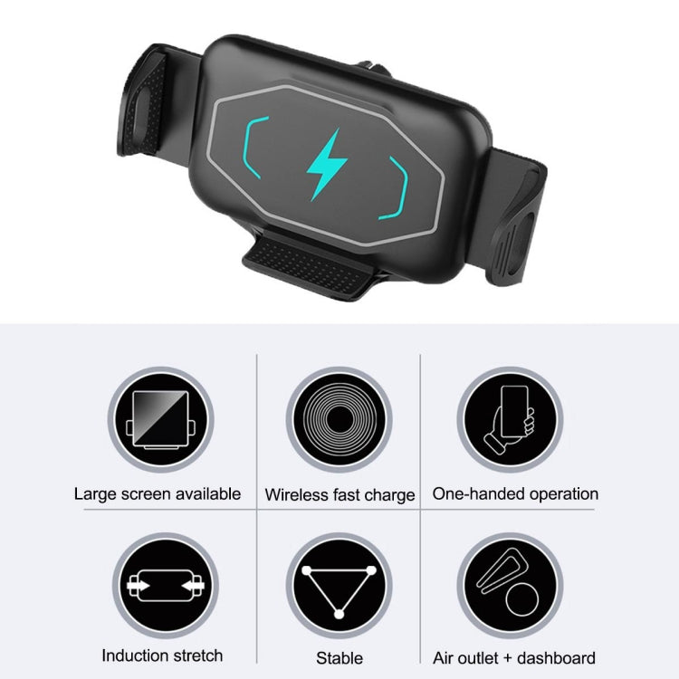 S15 15W QI Magnetic Car Wireless Charging Holder For Folding Screen Phone(Black) - Wireless Charger Holders by PMC TechLife | Online Shopping South Africa | PMC TechLife