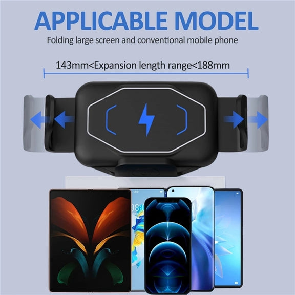 S15 15W QI Magnetic Car Wireless Charging Holder For Folding Screen Phone(Black)