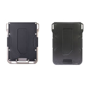 RFID Metal Anti-Theft Credit Card Holder(Silver Metal + Black Skin)