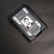 RFID Metal Anti-Theft Credit Card Holder(Silver Metal + Black Skin)