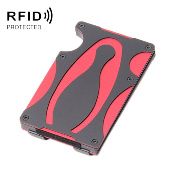 RFID Anti-Degaussing Anti-Theft Metal Wallet(Red)