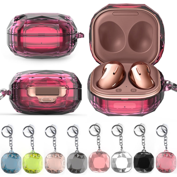 PC Diamond Pattern Earphone Protective Case For Samsung Galaxy Buds Live / Buds 2 / Buds Pro(Electroplated Black)