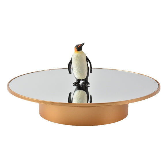 25cm USB Power Rotating Display Stand Video Shooting Props Turntable(Golden Mirror)