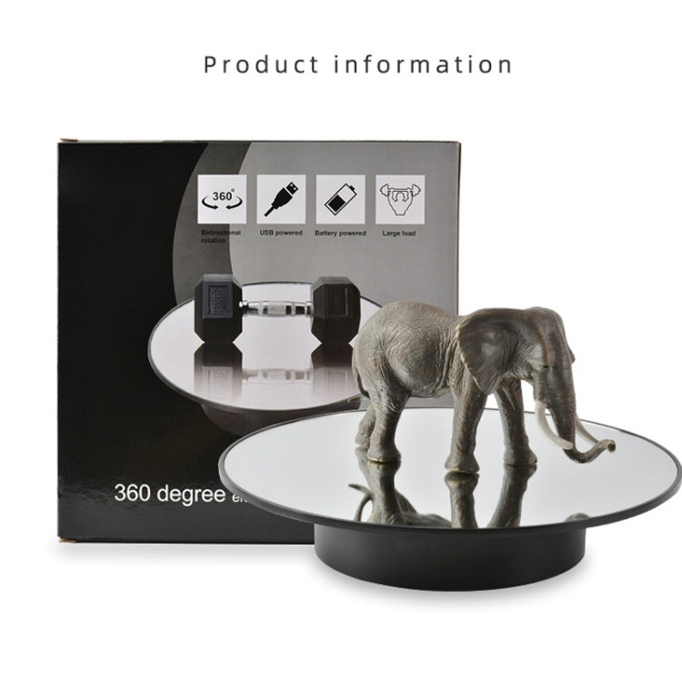 25cm USB Power Rotating Display Stand Video Shooting Props Turntable(Golden Mirror)