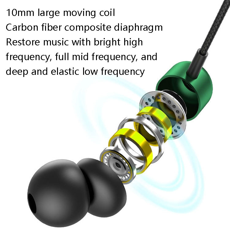 2 PCS TS6000 3.5mm Metal Elbow In-Ear Wired Control Earphone with Mic(Black) - In Ear Wired Earphone by PMC TechLife | Online Shopping South Africa | PMC TechLife