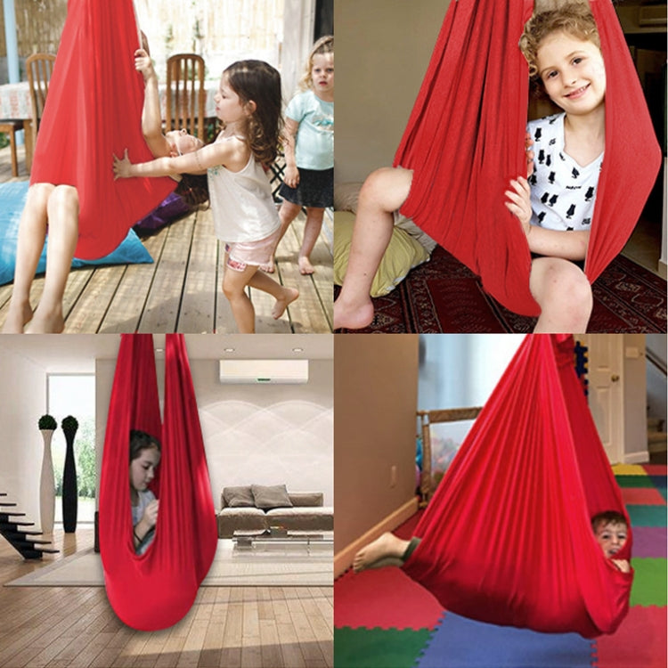 Kids Elastic Hammock Indoor Outdoor Swing, Size: 1x2.8m (Silver Gray)