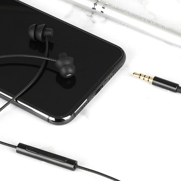 EN3900 3.5mm Plug In-Ear Wired Control Earphone with Mic(Black)