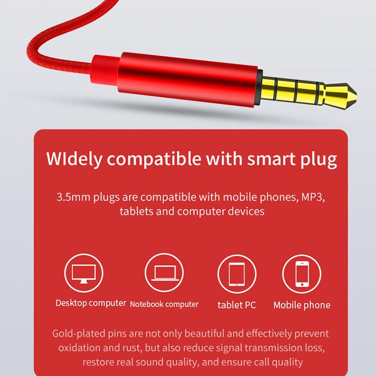 EN3900 3.5mm Plug In-Ear Wired Control Earphone with Mic(Black)