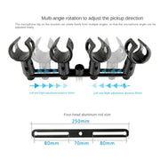 A18 Four-headed  Microphone Clip Aluminum Pole Microphone Accessories