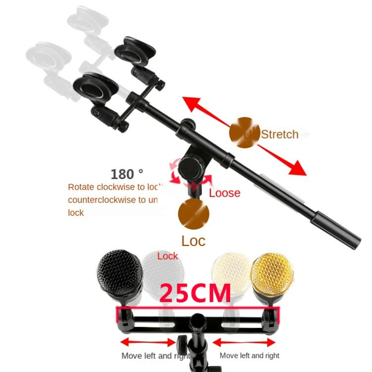 A18 Four-headed  Microphone Clip Aluminum Pole Microphone Accessories - free shipping - PMC TechLife - Order now!