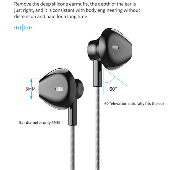 TS5000 3.5mm Metal Subwoofer Wired Earphone(Silver Gray)