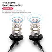 TS5000 3.5mm Metal Subwoofer Wired Earphone(Silver Gray)