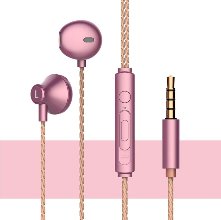 2 PCS TS720 3.5mm Heavy Bass Metal Earbud Wired Earphone(Rose Gold) - Normal Style Earphone by PMC TechLife | Online Shopping South Africa | PMC TechLife