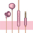 2 PCS TS720 3.5mm Heavy Bass Metal Earbud Wired Earphone(Rose Gold) - Normal Style Earphone by PMC TechLife | Online Shopping South Africa | PMC TechLife