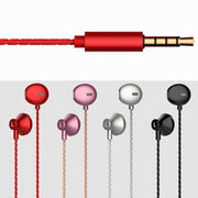 2 PCS TS720 3.5mm Heavy Bass Metal Earbud Wired Earphone(Rose Gold)