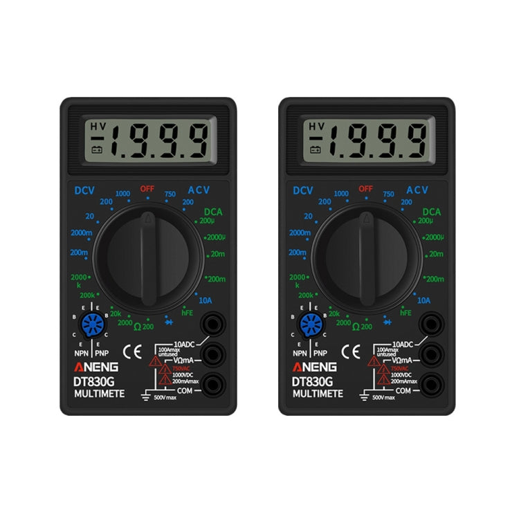 2 PCS ANENG DT830G Portable Digital Multimeter(Black) - free shipping - PMC Jewellery - Order now!