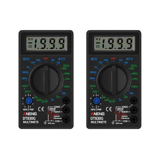 2 PCS ANENG DT830G Portable Digital Multimeter(Black) - free shipping - PMC Jewellery - Order now!