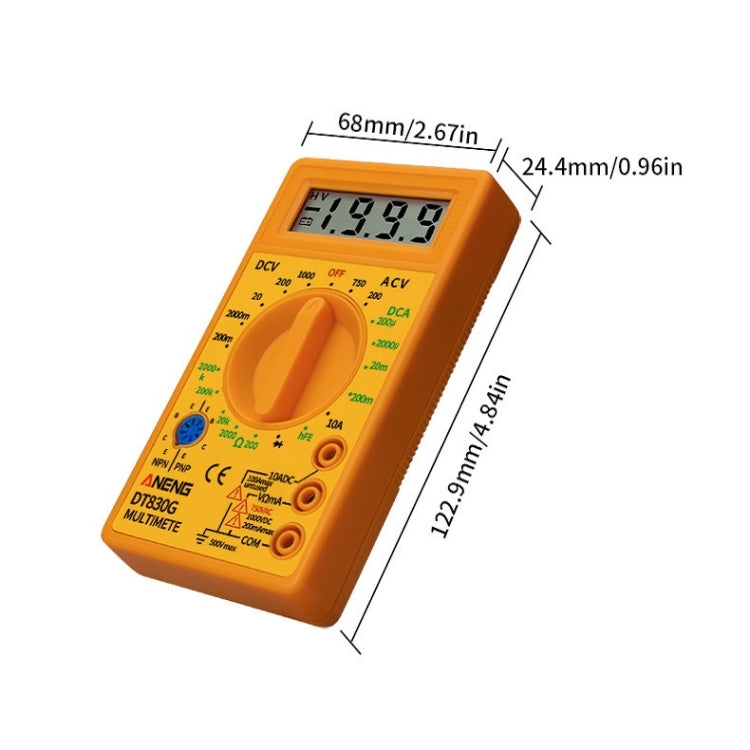 2 PCS ANENG DT830G Portable Digital Multimeter(Yellow) - free shipping - PMC Jewellery - Order now!