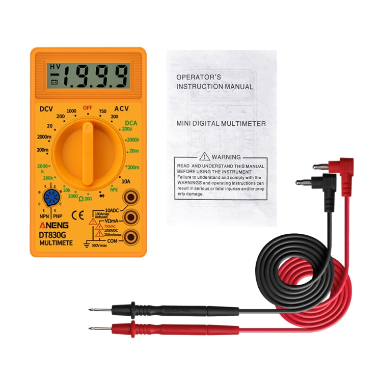 2 PCS ANENG DT830G Portable Digital Multimeter(Yellow) - free shipping - PMC Jewellery - Order now!