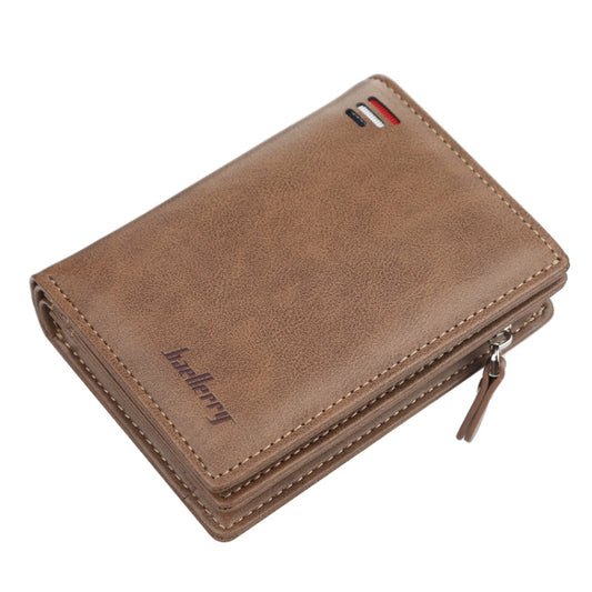 Baellerry D3216 Men Short Vertical Multi-Card Snap Coin Purse(Khaki) - Wallets by Baellerry | Online Shopping South Africa | PMC Jewellery | Buy Now Pay Later Mobicred
