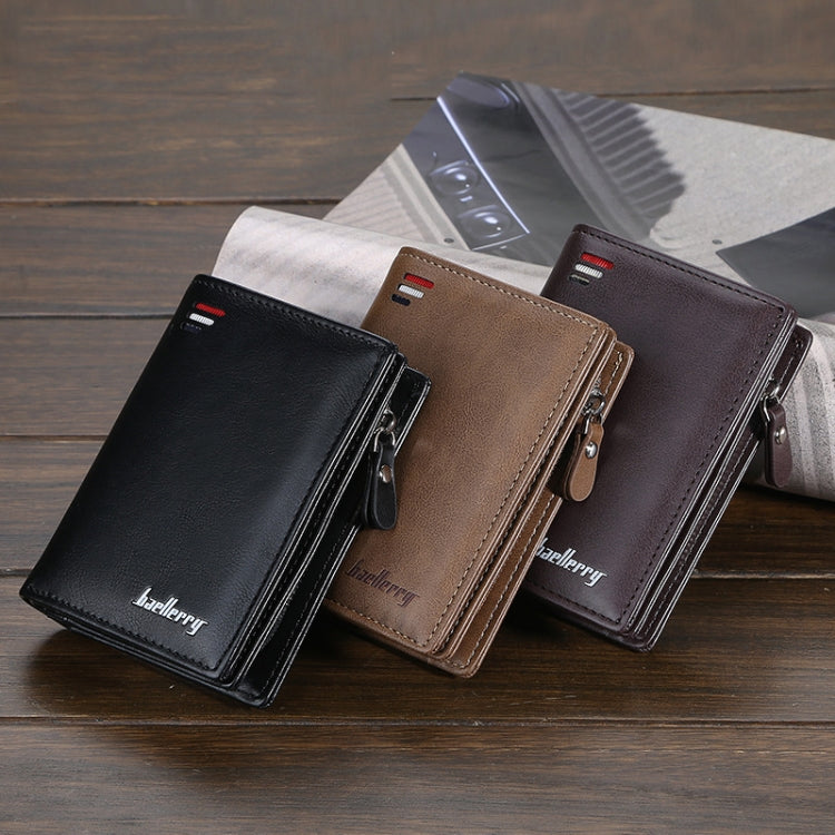 Baellerry D3216 Men Short Vertical Multi-Card Snap Coin Purse(Brown) - Wallets by Baellerry | Online Shopping South Africa | PMC Jewellery | Buy Now Pay Later Mobicred