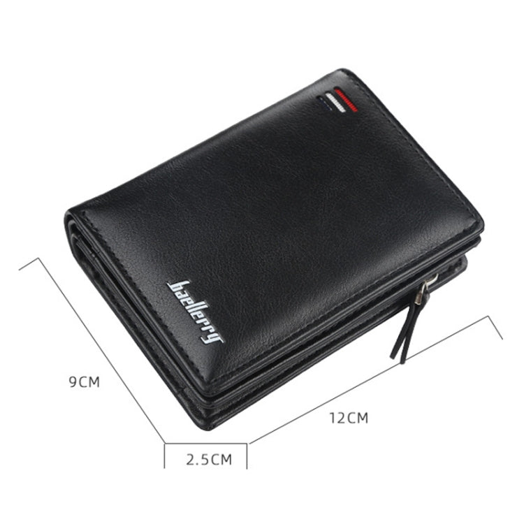 Baellerry D3216 Men Short Vertical Multi-Card Snap Coin Purse(Brown) - Wallets by Baellerry | Online Shopping South Africa | PMC Jewellery | Buy Now Pay Later Mobicred