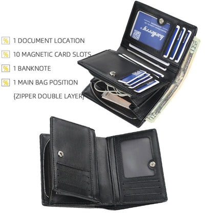 Baellerry D3216 Men Short Vertical Multi-Card Snap Coin Purse(Brown) - Wallets by Baellerry | Online Shopping South Africa | PMC Jewellery | Buy Now Pay Later Mobicred