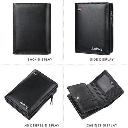 Baellerry D3216 Men Short Vertical Multi-Card Snap Coin Purse(Khaki) - Wallets by Baellerry | Online Shopping South Africa | PMC Jewellery | Buy Now Pay Later Mobicred