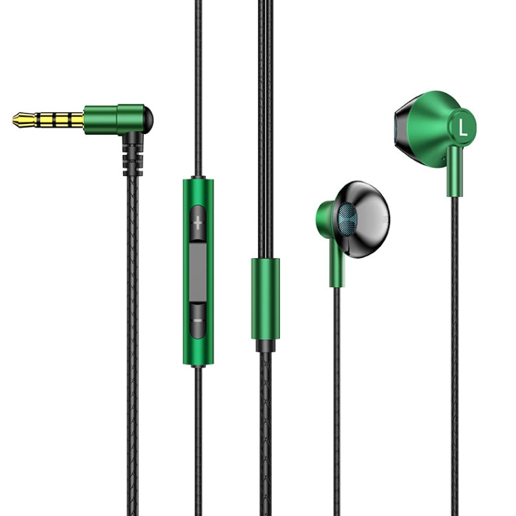 TS6800 3.5mm Metal Elbow Noise Cancelling Wired Game Earphone(Green) - Normal Style Earphone by PMC TechLife | Online Shopping South Africa | PMC TechLife