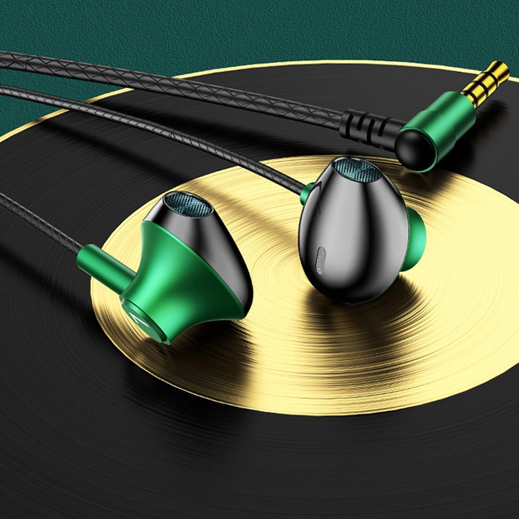 TS6800 3.5mm Metal Elbow Noise Cancelling Wired Game Earphone(Green) - Normal Style Earphone by PMC TechLife | Online Shopping South Africa | PMC TechLife