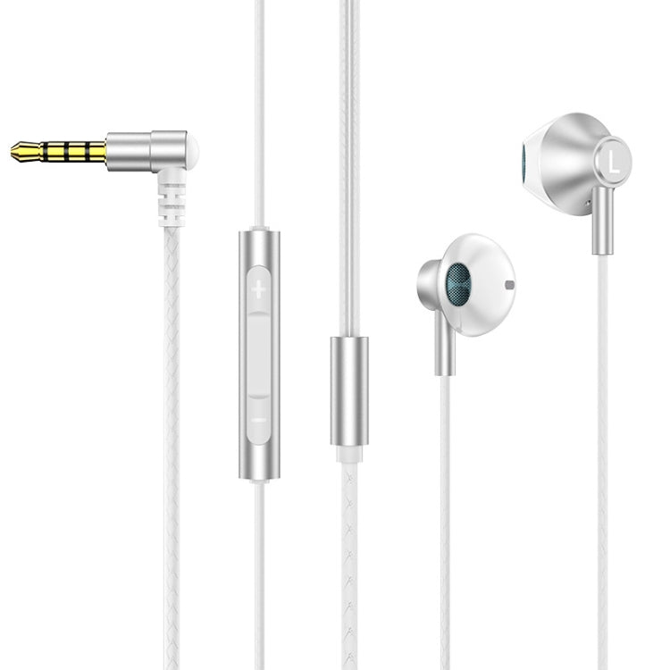 TS6800 3.5mm Metal Elbow Noise Cancelling Wired Game Earphone(Silver Gray) - Normal Style Earphone by PMC TechLife | Online Shopping South Africa | PMC TechLife