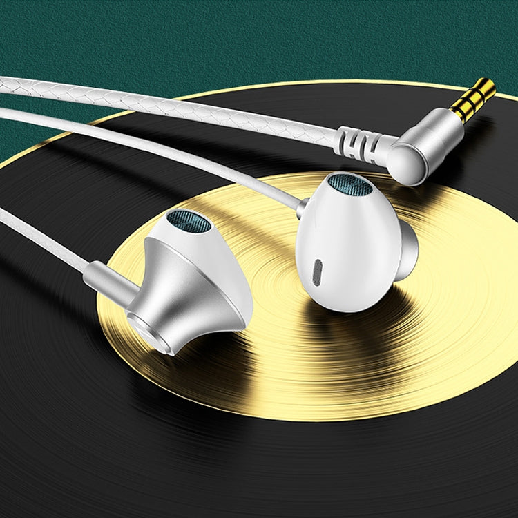 TS6800 3.5mm Metal Elbow Noise Cancelling Wired Game Earphone(Silver Gray) - Normal Style Earphone by PMC TechLife | Online Shopping South Africa | PMC TechLife