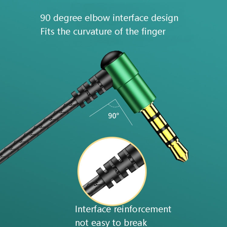 TS6800 3.5mm Metal Elbow Noise Cancelling Wired Game Earphone(Green) - Normal Style Earphone by PMC TechLife | Online Shopping South Africa | PMC TechLife