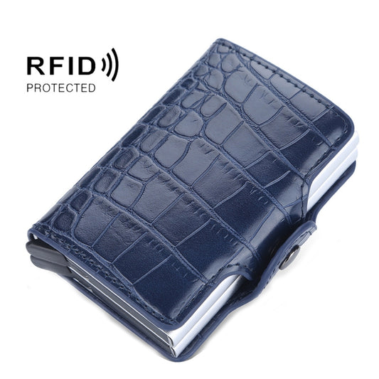 Baellerry K9171 RFID Anti-Magnetic Card Holder Crocodile Pattern Card Holder(Blue) - free shipping - PMC Jewellery - Order now!