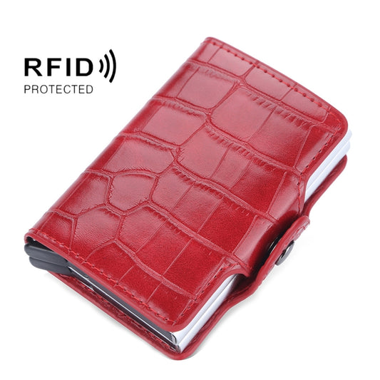 Baellerry K9171 RFID Anti-Magnetic Card Holder Crocodile Pattern Card Holder(Red) - Antimagnetic RFID Package by Baellerry | Online Shopping South Africa | PMC Jewellery | Buy Now Pay Later Mobicred