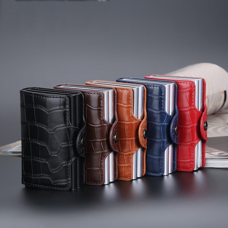 Baellerry K9171 RFID Anti-Magnetic Card Holder Crocodile Pattern Card Holder(Blue) - free shipping - PMC TechLife - Order now!