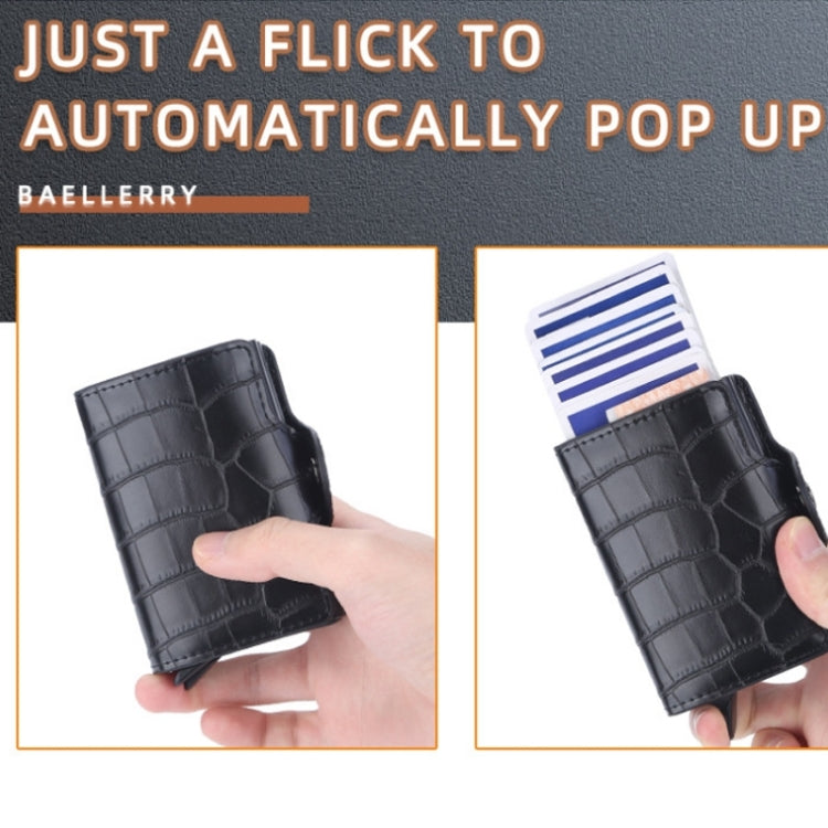 Baellerry K9171 RFID Anti-Magnetic Card Holder Crocodile Pattern Card Holder(Blue) - free shipping - PMC TechLife - Order now!