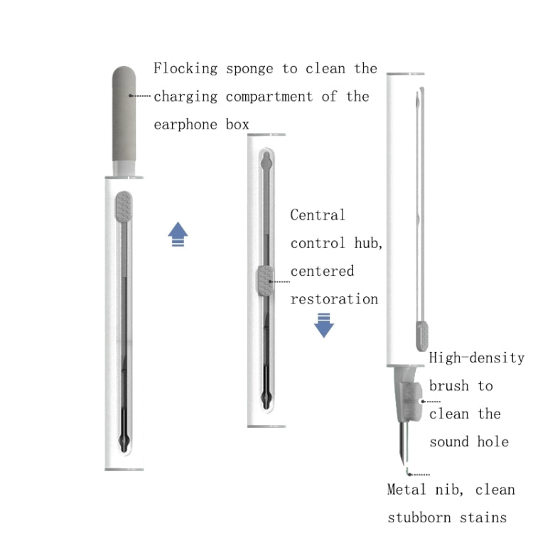Q5 Bluetooth Earphone Telescopic Cleaning Pen Brush(White)