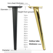 LH-ZT-0001 Cone Round Tube Furniture Support Legs, Style: Straight Cone Height 10cm(Titanium)