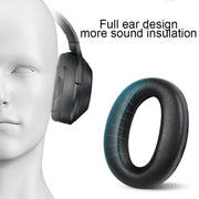 1 Pair PU Leather Earpads for Sony WH-1000XM4, Color: Black+Buckle