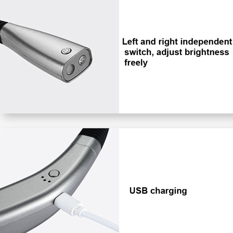 LED Hanging Neck Light Universal Hose Eye Protection Reading Light(Space Silver) - Desk Lamps by PMC TechLife | Online Shopping South Africa | PMC TechLife | Buy Now Pay Later Mobicred
